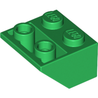 Lego kostka (kostička) 2x2 sklon (šikmá) 45° invertovaná, zelená (366028, 4142717, 4245578)